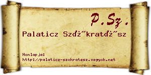 Palaticz Szókratész névjegykártya